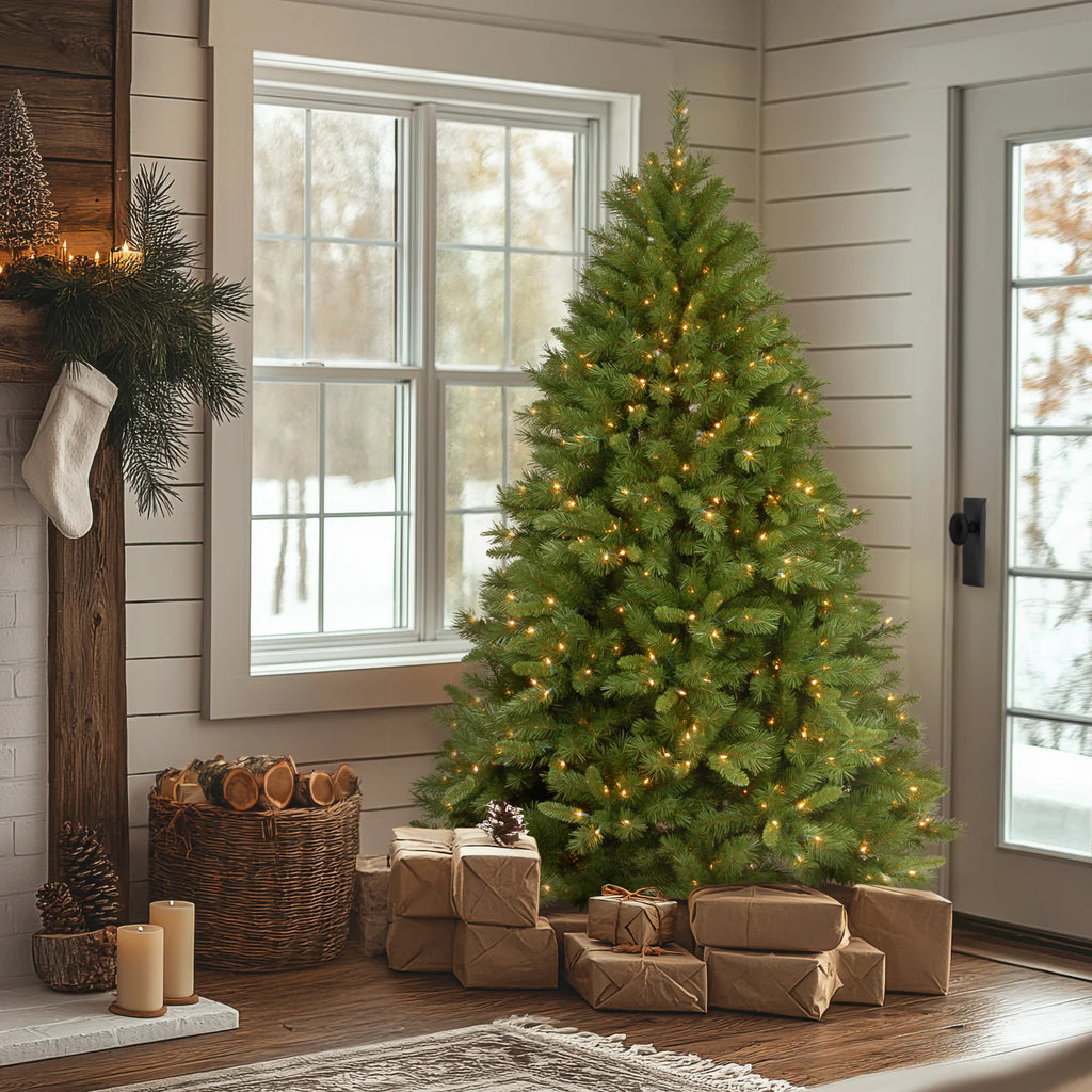 6.5 ft. Pre-Lit Winchester Pine Tree with Clear Lights, Plug-In